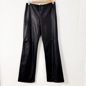DANIER Genuine Leather Black Boot Cut Flare Pants 4